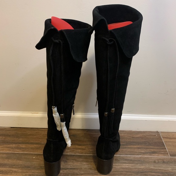 Karl Lagerfeld Paris Women’s Kari Black Suede Knee-High Boots Size 8M - Picture 6 of 15